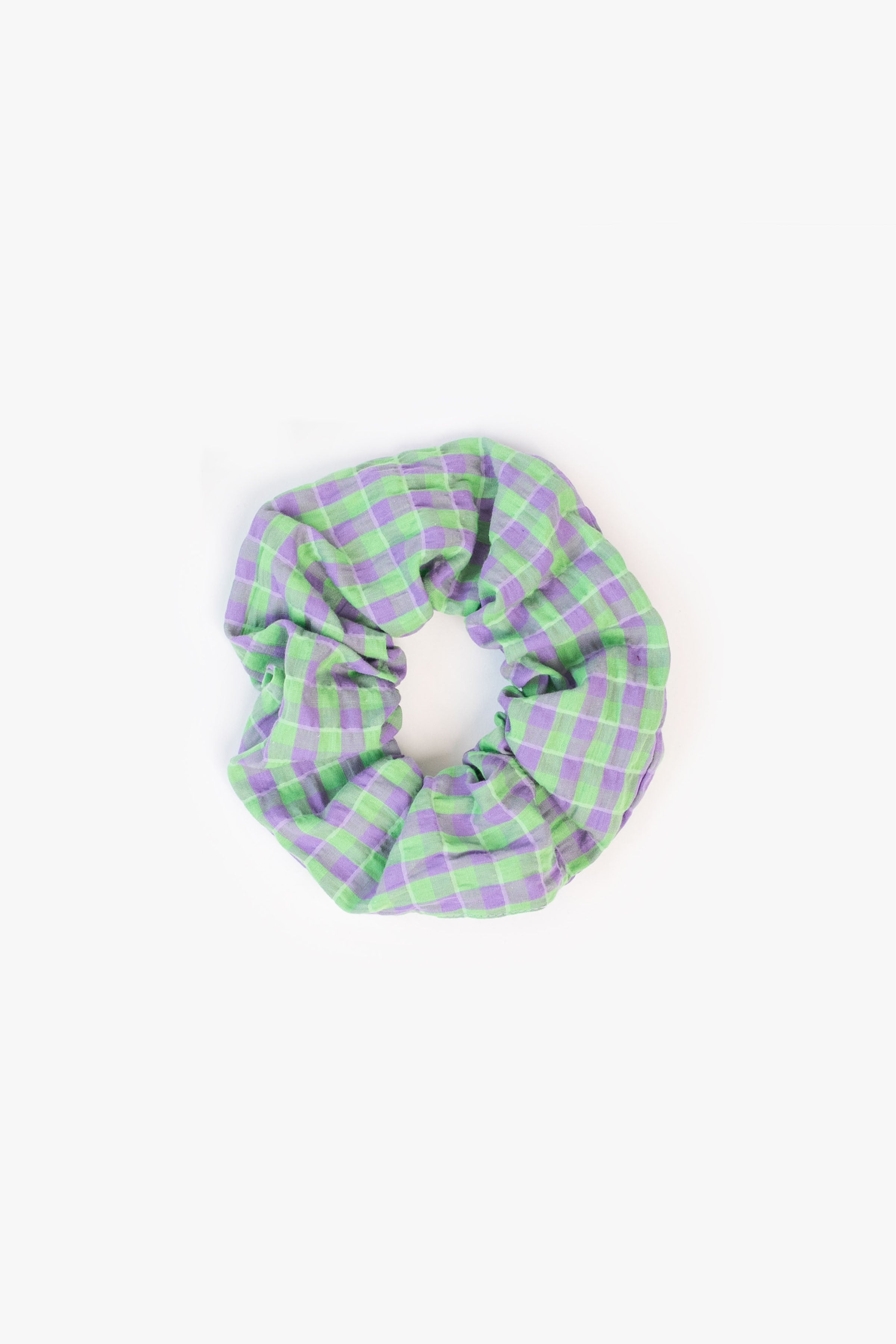 Kuwaii Medium Scrunchie - Apple Crinkle Check